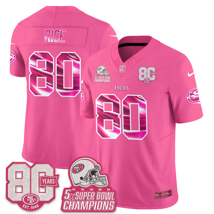 San Francisco 49ers Pink Edition Vapor Jersey - Stitched