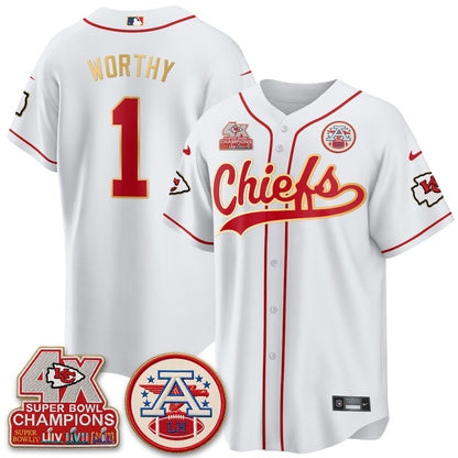 KC 4X Champs Gold Trim Edition Vapor Baseball Jersey - Stitched