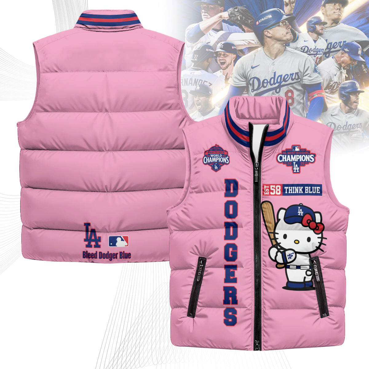 LAD x Meow KT Puffer Vest - Printed