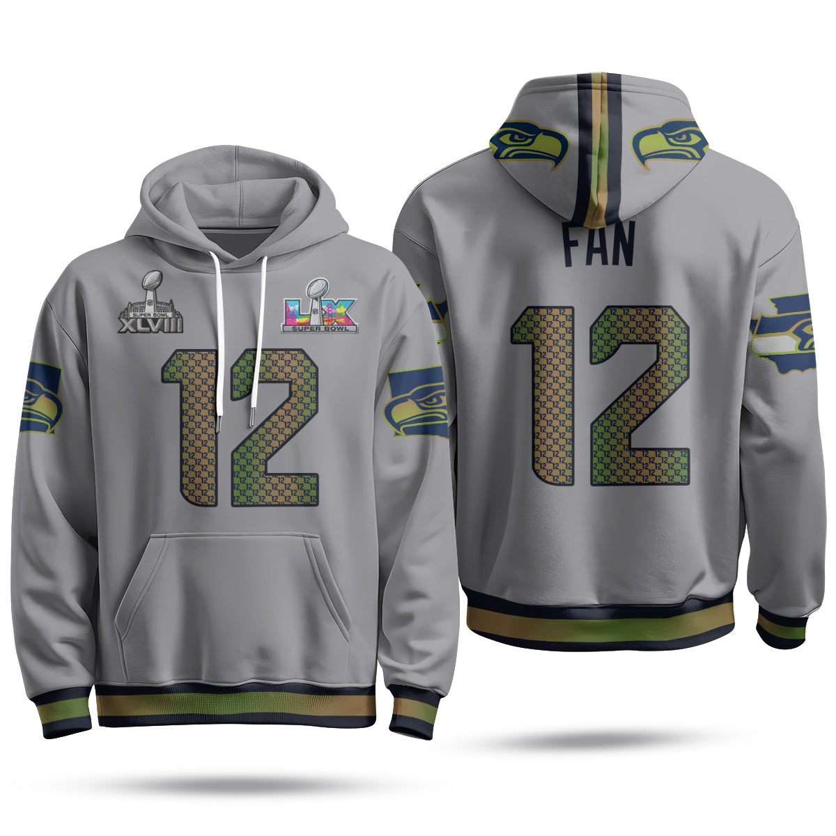 Seattle Seahawks S.Bowl Champs Hoodie - Stitched
