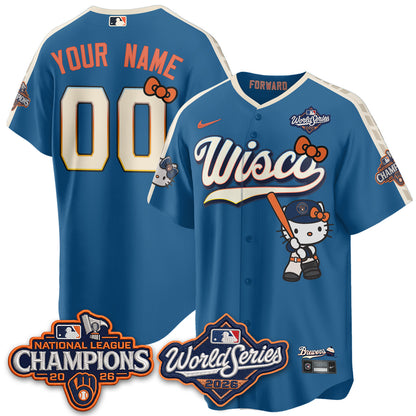 Milwaukee Brewers 2026 NL Champions x Meow KT Custom Vapor Jersey - Stitched