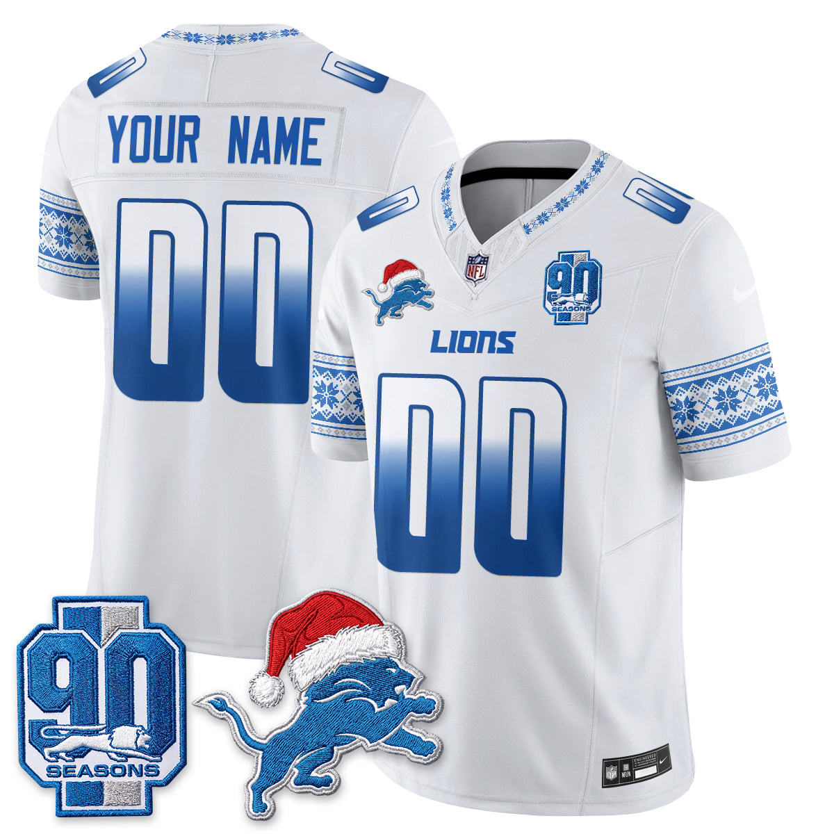 DET Xmas Edition Vapor Custom Jersey - Stitched