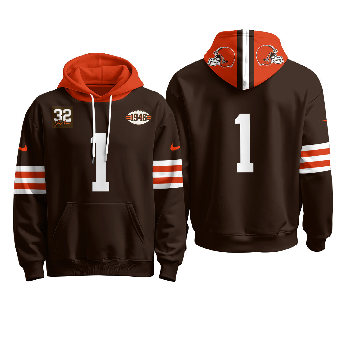CLE 1946 Anniversary Patch Fleece Hoodie - Printed