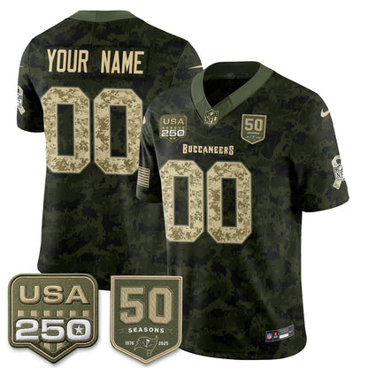 Tampa Bay Buccaneers 2026 Salute to Service Edition Vapor Custom Jersey - Stitched