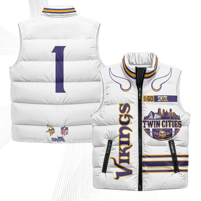 Minnesota Vikings Twin City Puffer Vest - Printed