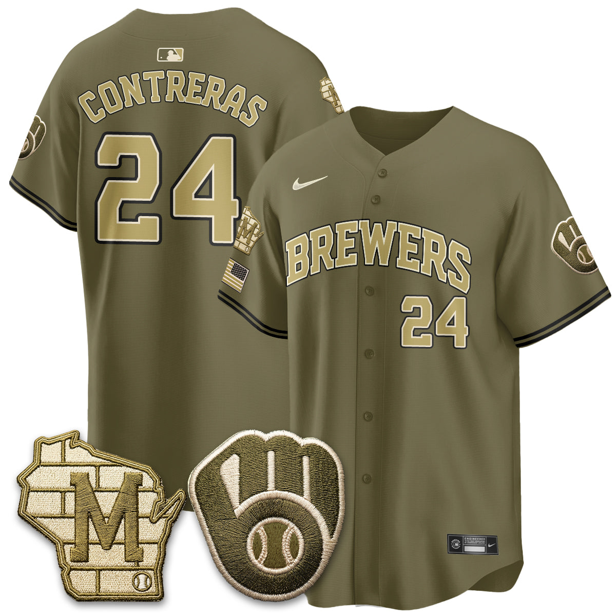 MIL New Era Olive 2026 Armed Forces Day Jersey - All Stitched