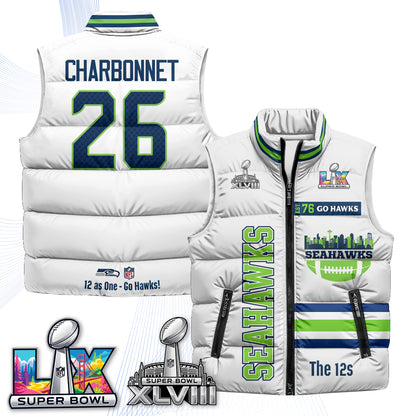 Seattle Seahawks "Go Hawks" Edition Puffer Vest - Printed