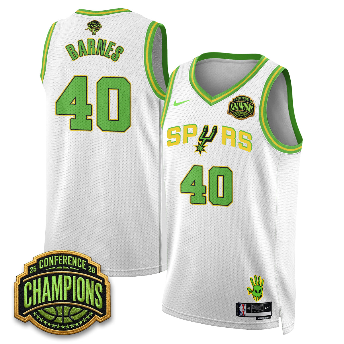 San Antonio Spurs 2026 Basketball Finals Alien Style Vapor Jersey - Stitched