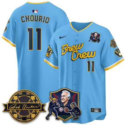 MIL Bob Uecker - 54 Seasons for Brewers' Vapor Limited Gold Jersey - All Stitched