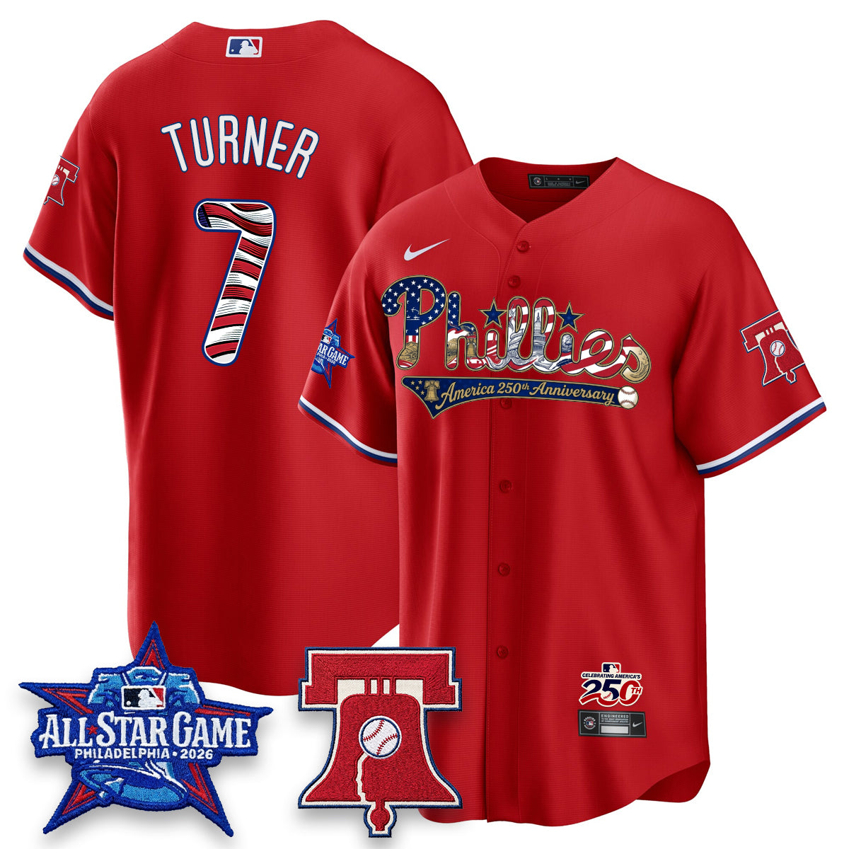 PHI 2026 Independence Day USA Vapor Limited Blue Jersey - Stitched