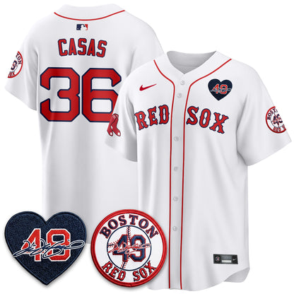 BOS Tim Wakefield Memorial Patch Vaper Premier Limited Red Jersey - All Stitched