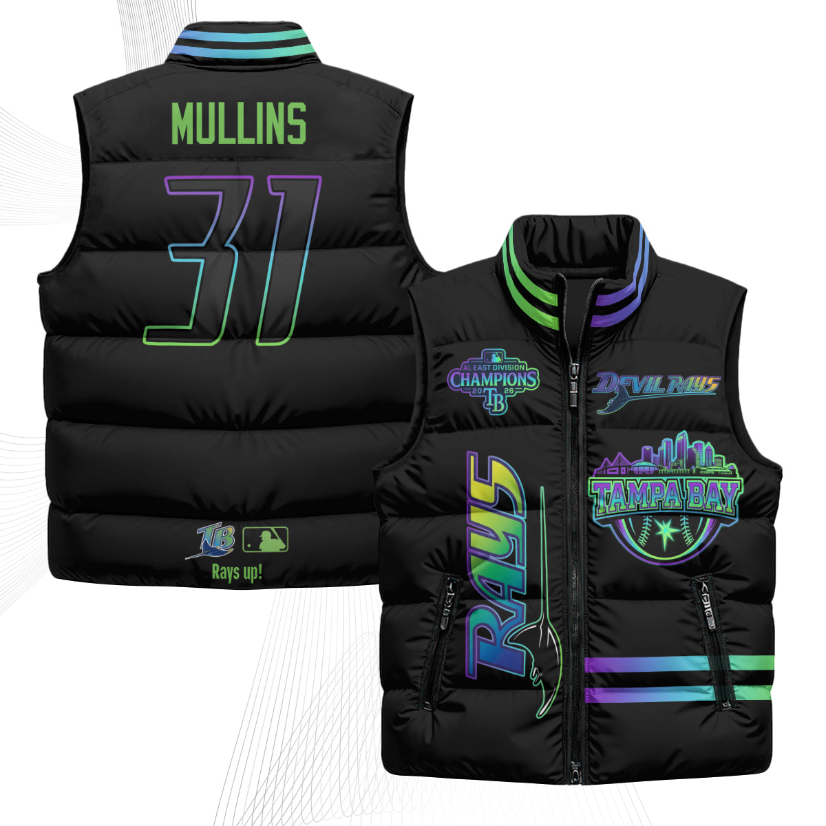 TB "Devil Rays" Puffer Vest - Printed
