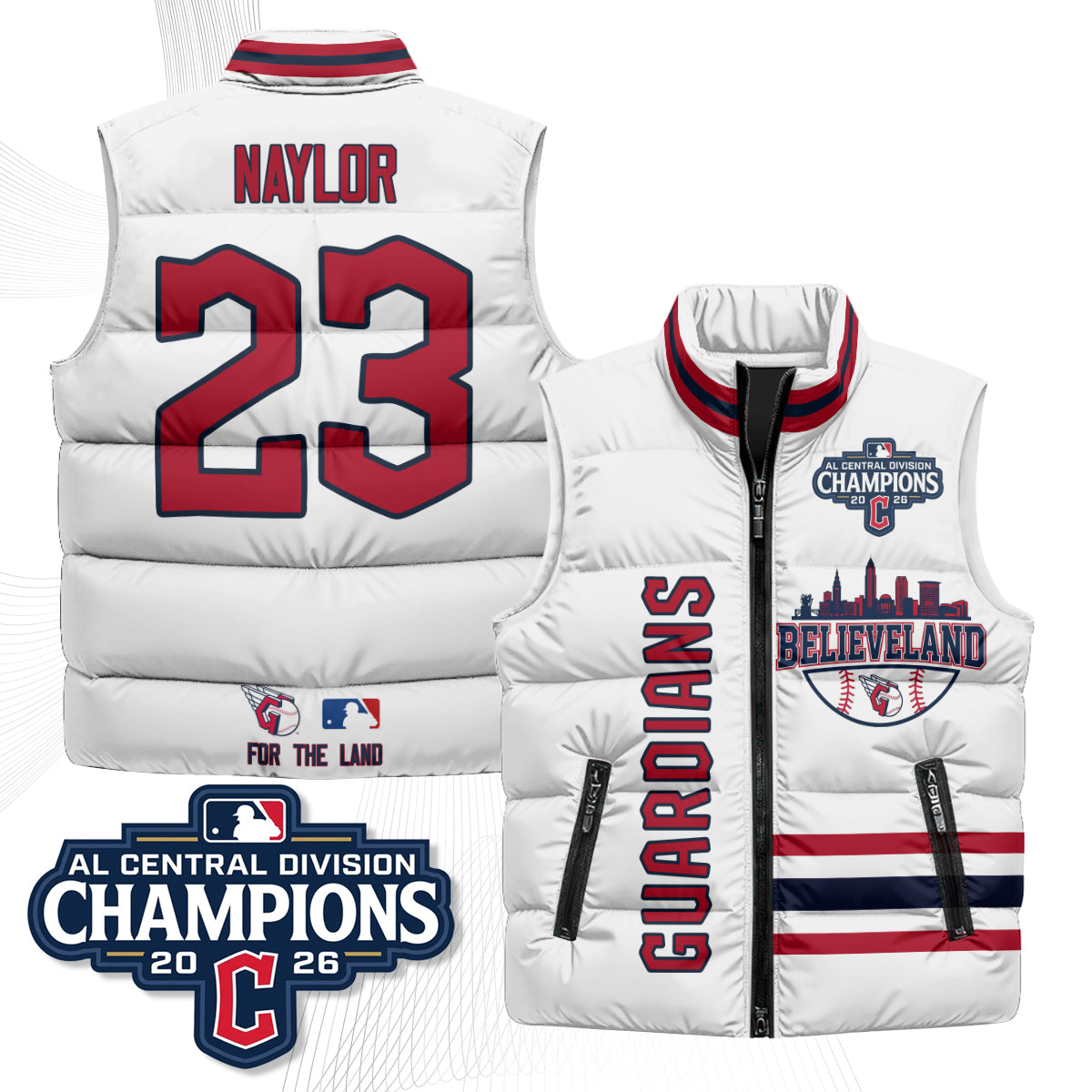CLE Believeland Puffer Vest - Printed