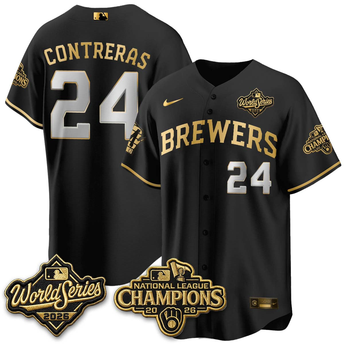 MIL W.S 26 & 2026 NL Champions Navy Jersey - Stitched
