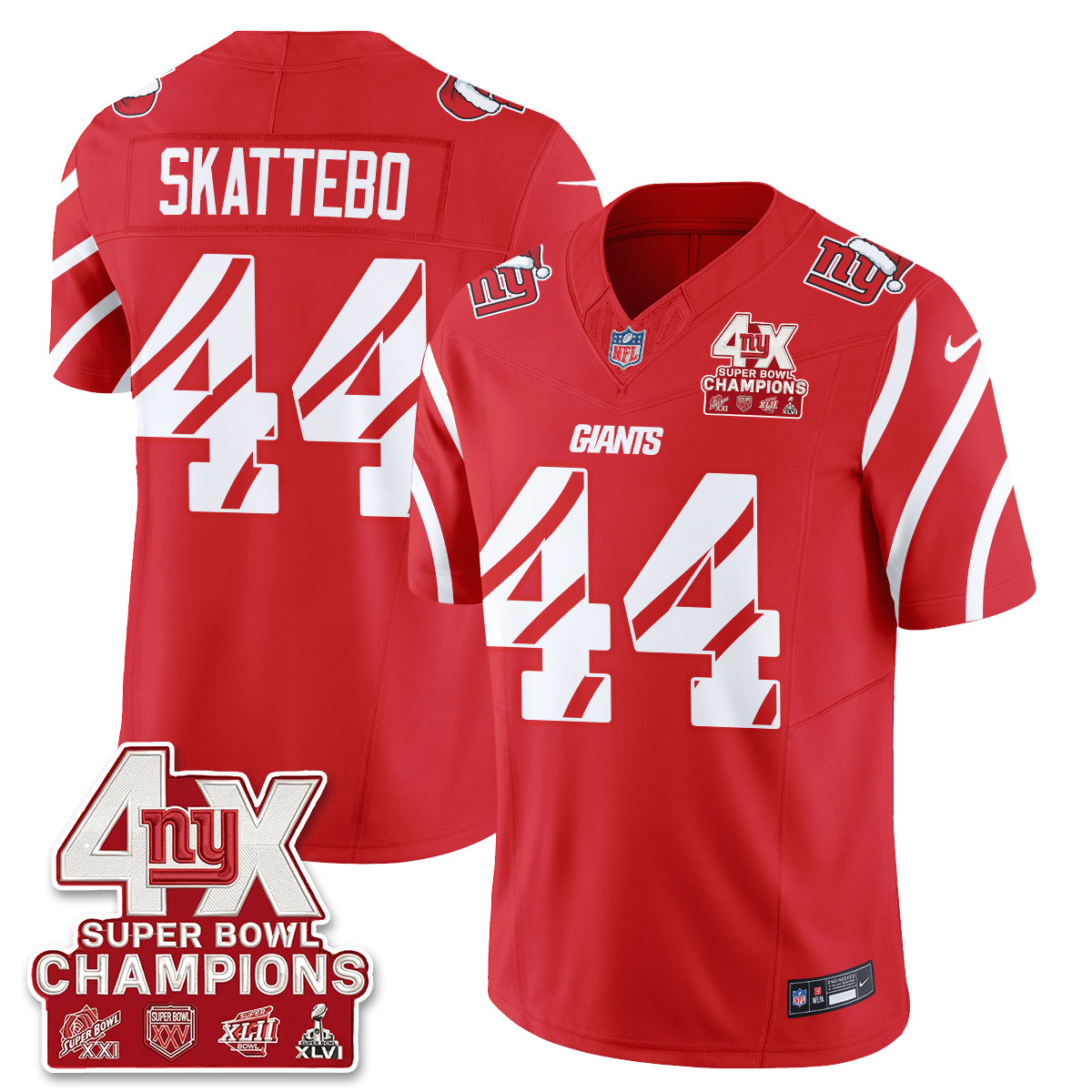 NYG  Xmas Edition Vapor Jersey - Stitched