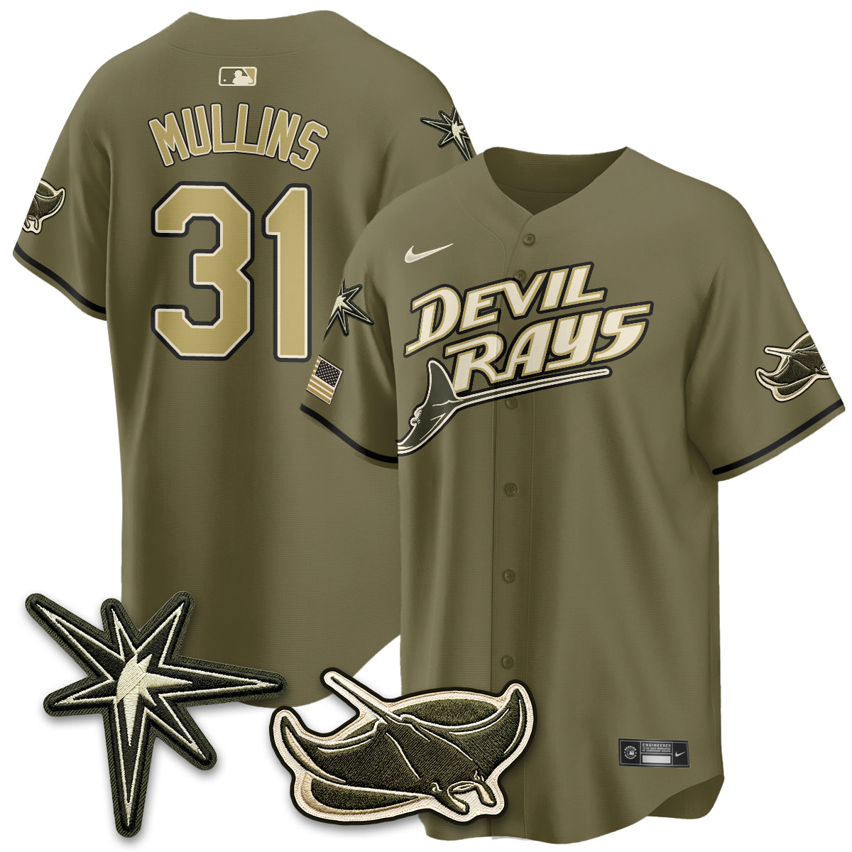 TB New Era Olive 2026 Armed Forces Day Jersey - All Stitched