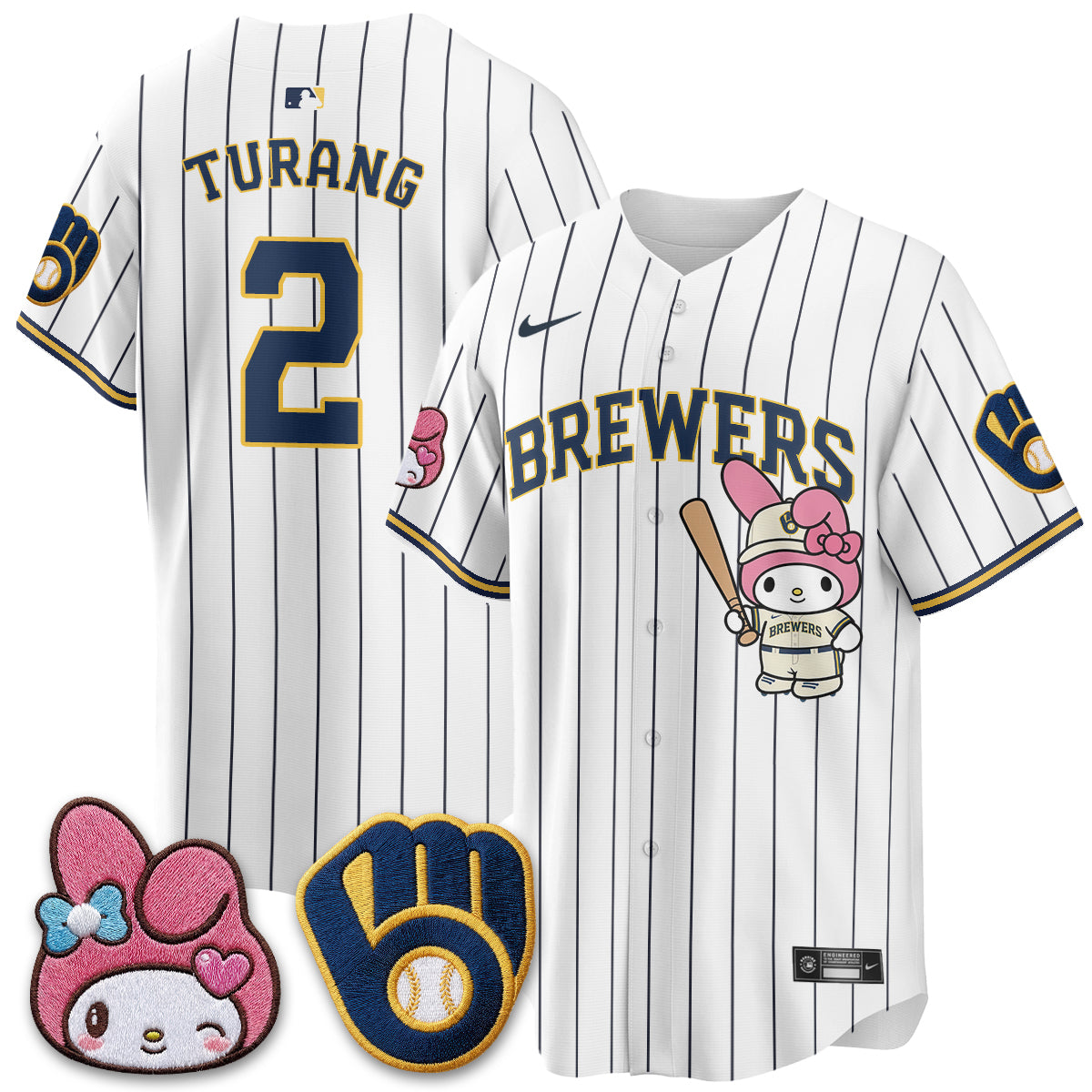 Milwaukee Brewers x Pink Sanrio Friend Edition Vapor Jersey - Stitched