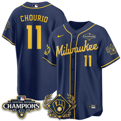 Milwaukee Brewers 2026 NL Division Champs Vapor Jersey - Stitched