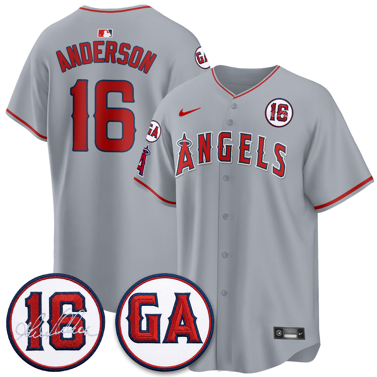 LAA Garret Anderson Tribute Patch Vapor Jersey - All Stitched V1