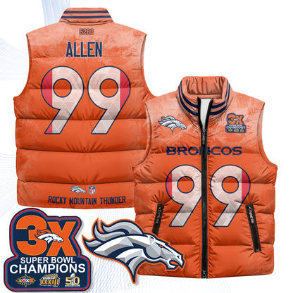 Denver Broncos Fan Gear Edition Unisex Puffer Vest - Printed