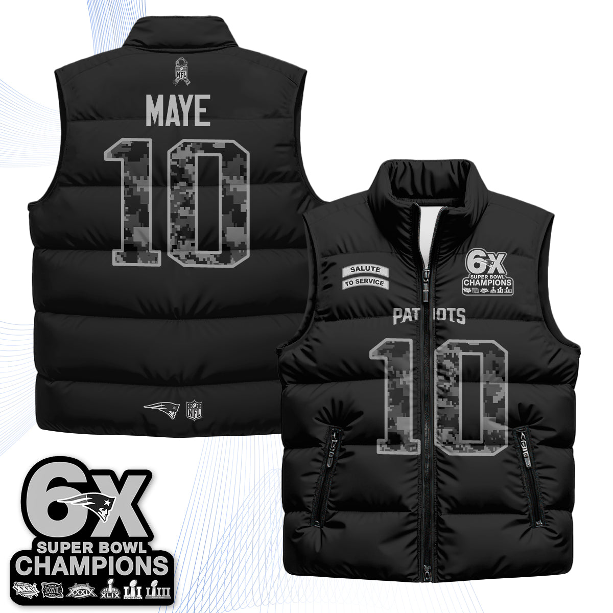 NE 2026 Salute to Service Puffer Vest - Printed
