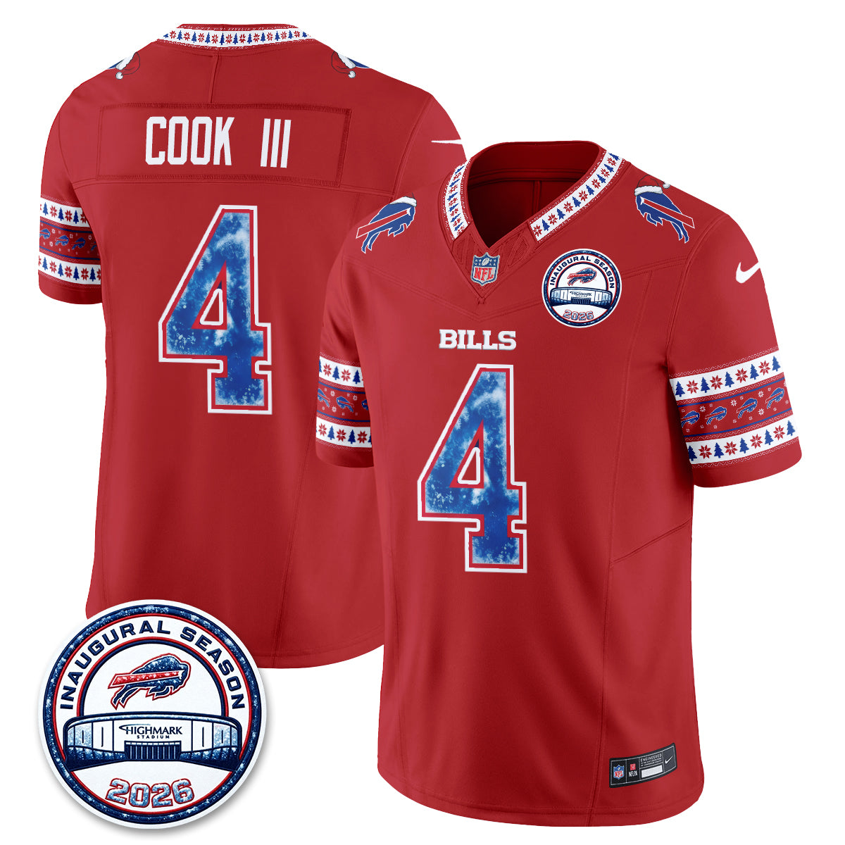 BUF Xmas Edition Vapor Jersey - Stitched