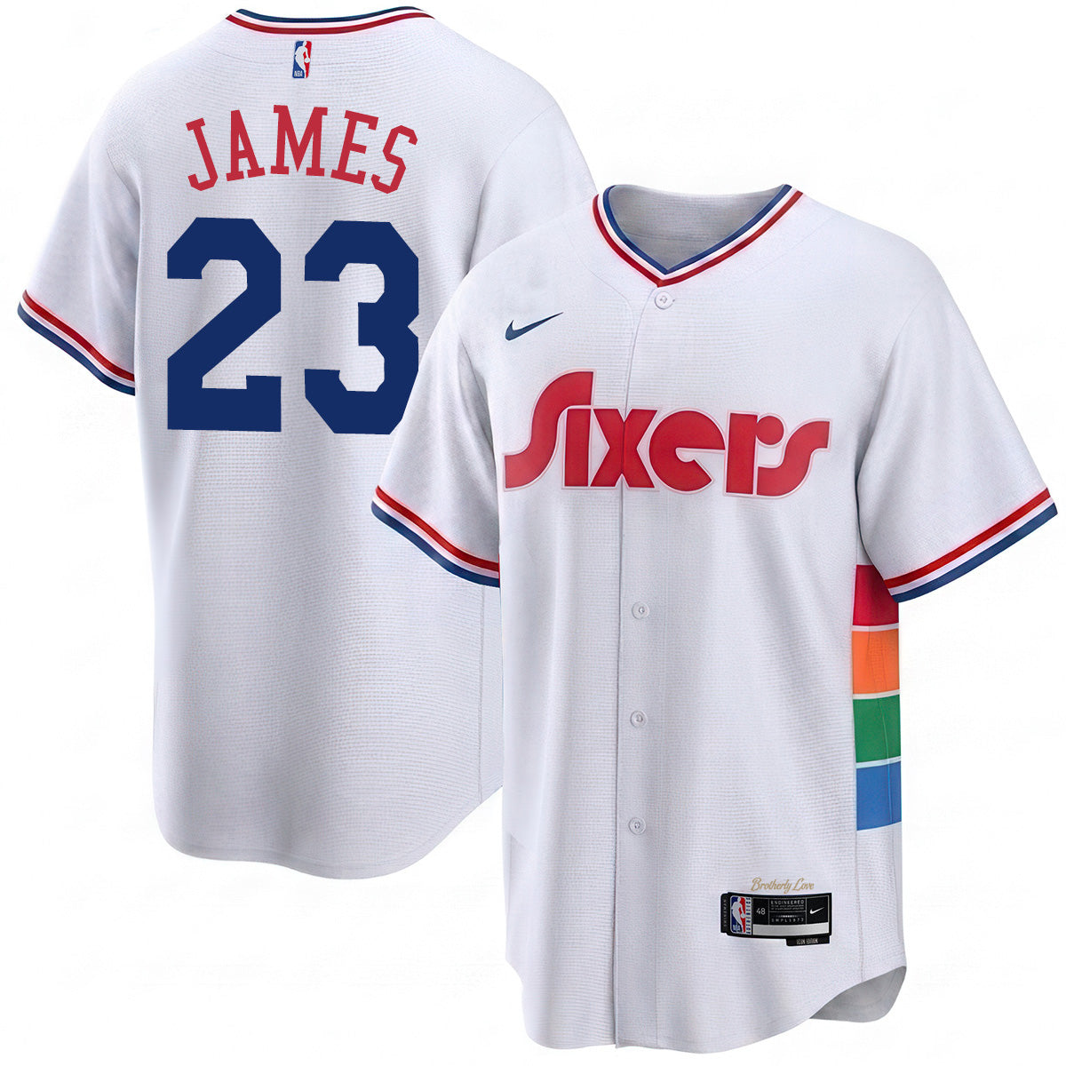Philadelphia 76ers LeBron James #23 Vapor Baseball Jersey - Stitched