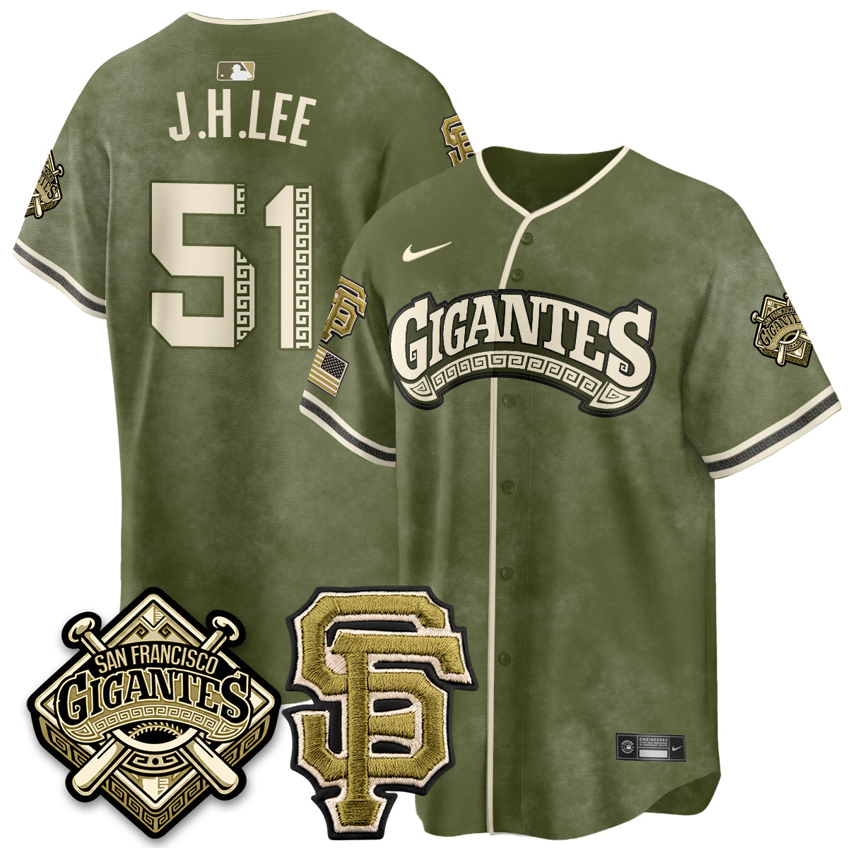 SF New Era Olive 2026 Armed Forces Day Jersey - All Stitched