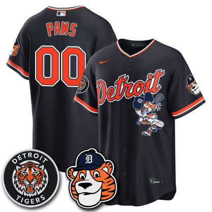 Detroit Tigers Paws Edition Vapor Limited Jersey - Stitched