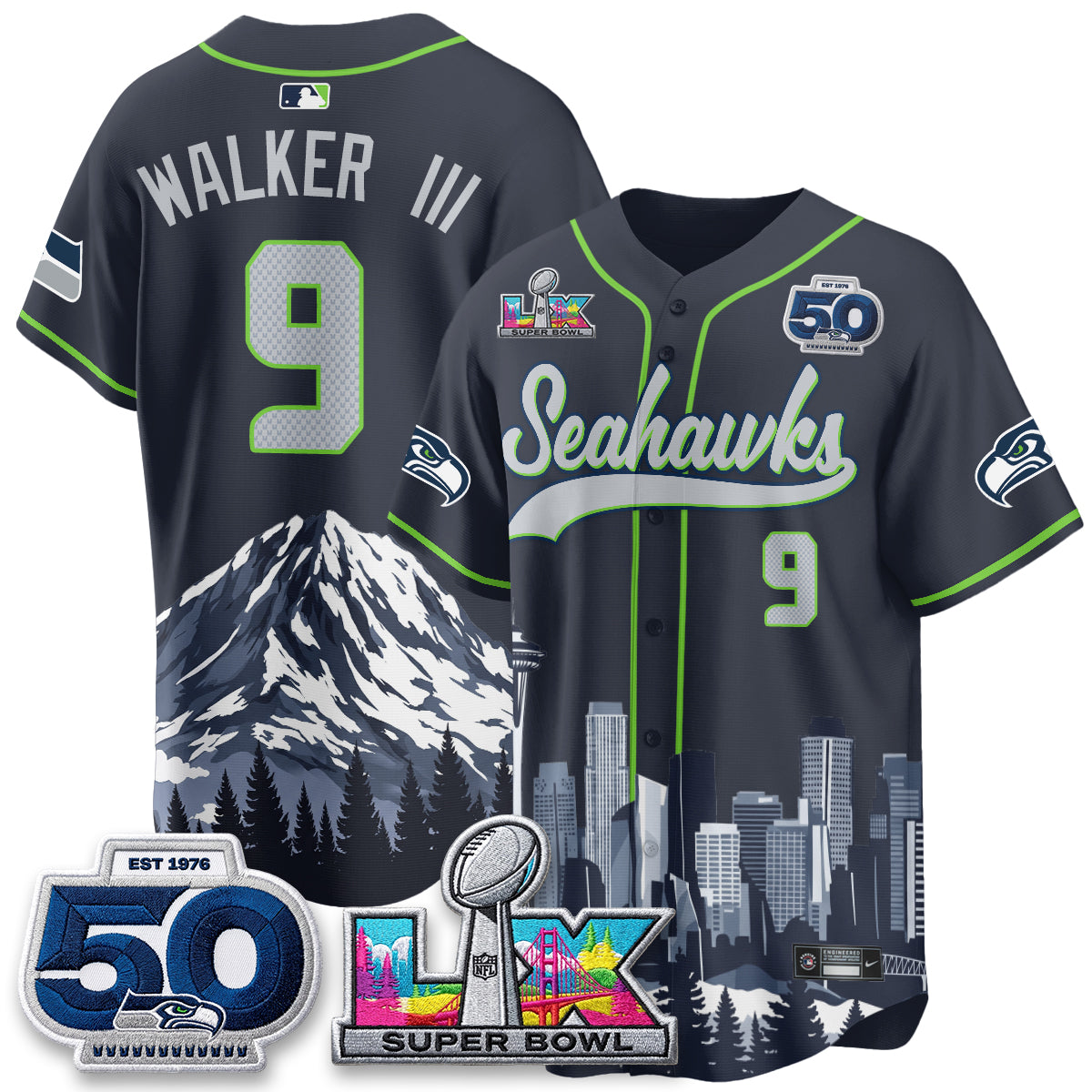 Seattle Seahawks City Edition Vapor Baseball Jersey - Stitch