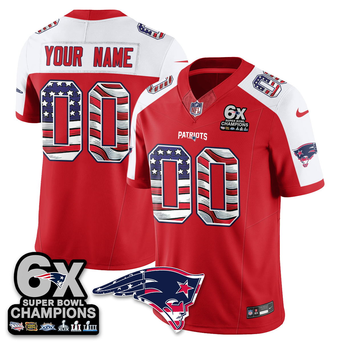 NE America Edition Vapor Custom Jersey V2- Stitched