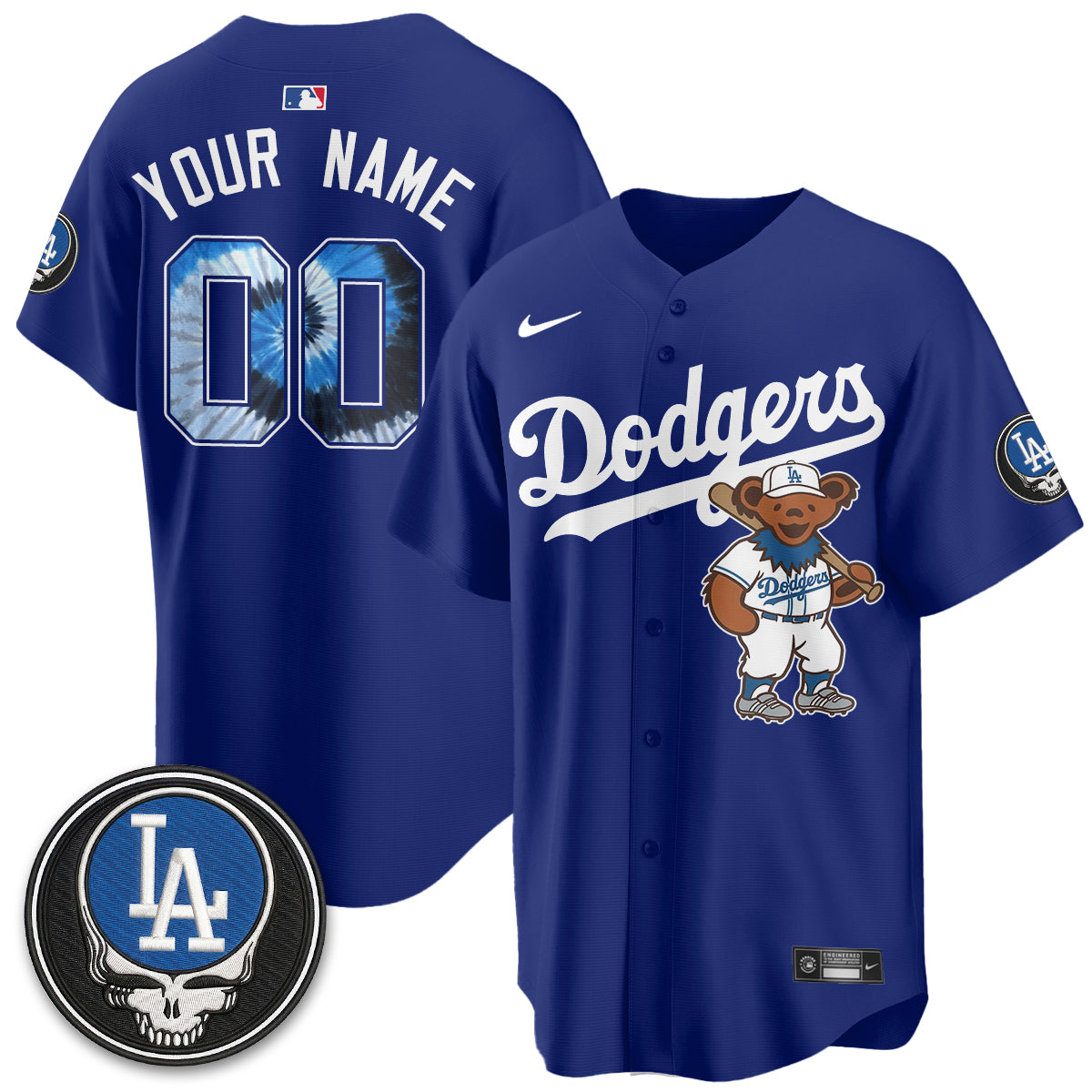 Los Angeles Dodgers x Grateful Dead Edition Vapor Custom Jersey - Stitched