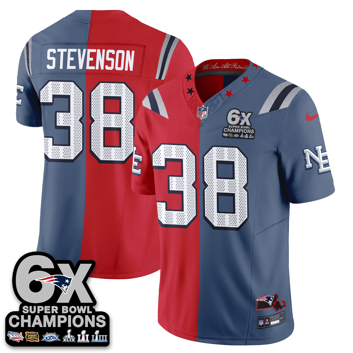 New England Patriots Rivalries Split Edition Vapor Jersey - Stitched