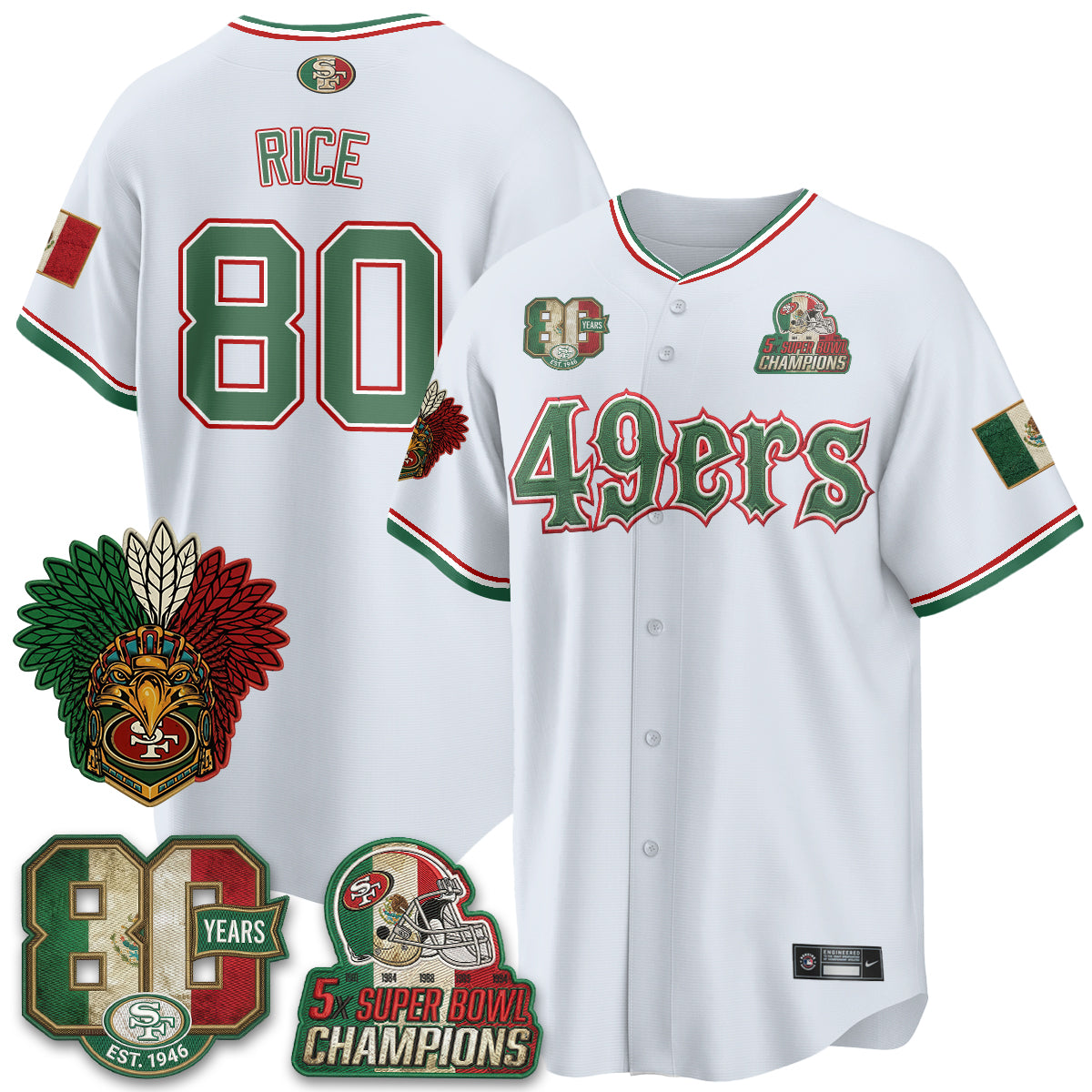 SF Mexico Edition Baseball Vapor Jersey - Stitched