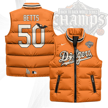 Los Angeles Dodgers Halloween 2026 Unisex Puffer Vest - Printed