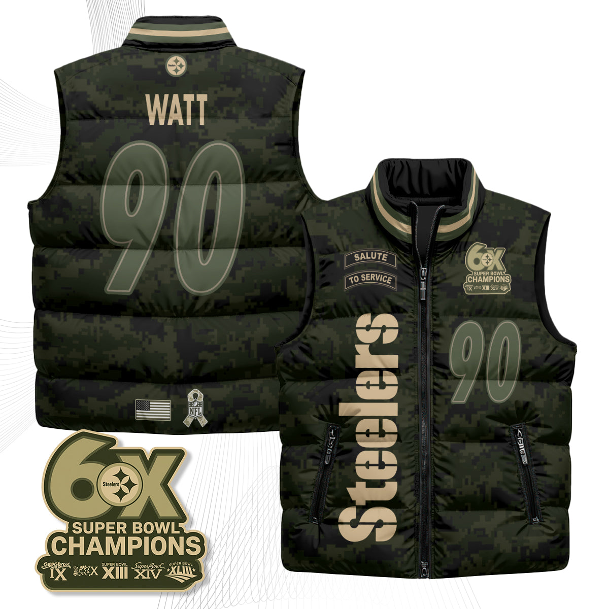 PIT 2026 Salute to Service Puffer Vest - Printed