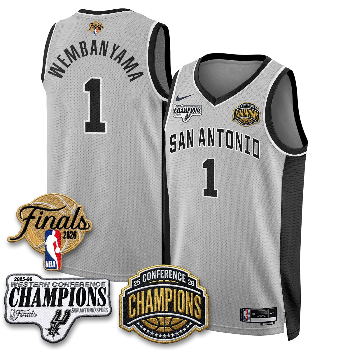 SAS 2026 NBA Western Conference Champions Vapor Jersey V3 - Stitched