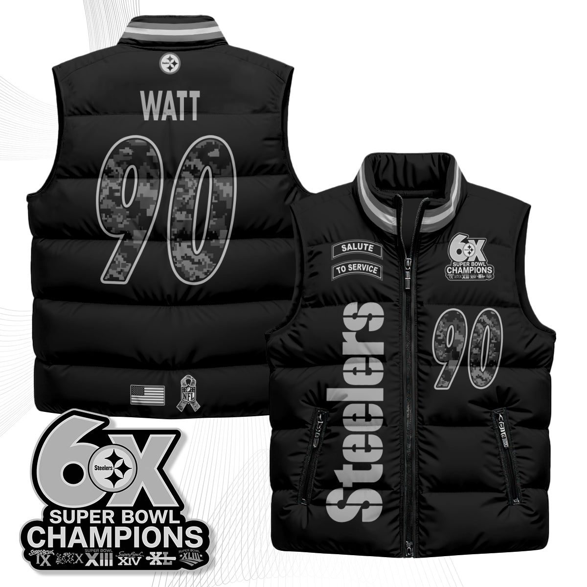 PIT 2026 Salute to Service Puffer Vest - Printed