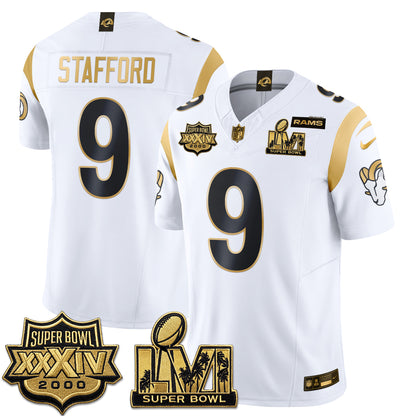 LAR SBowl Champs Gold Vapor Jersey - Stitched
