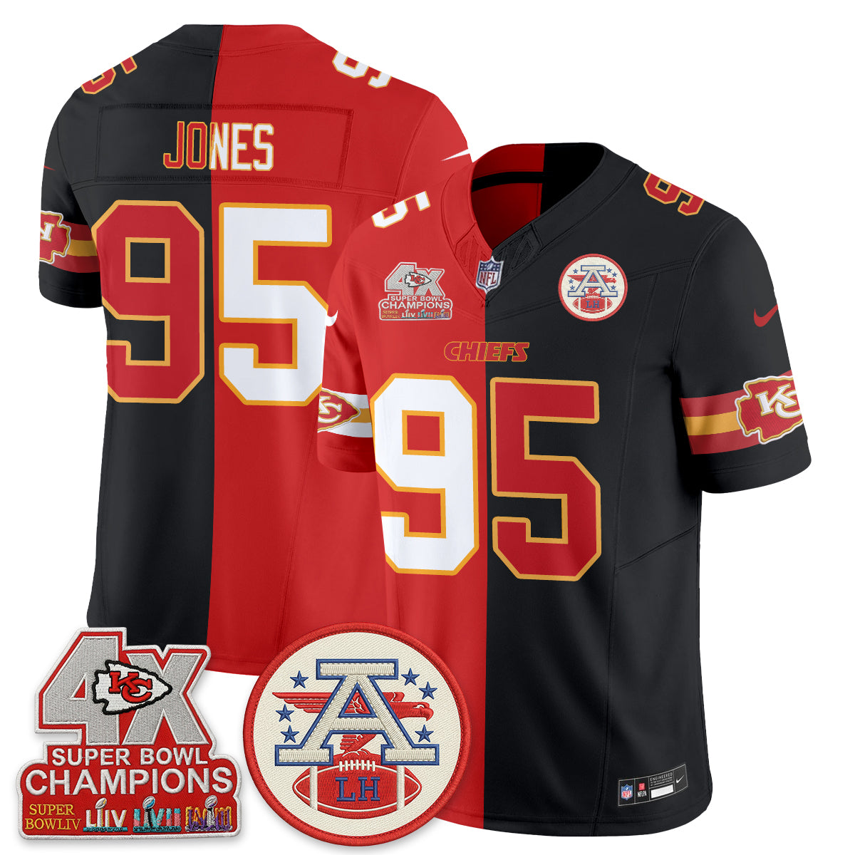 Kansas City Chiefs Split Edition Vapor Jersey - Stitched