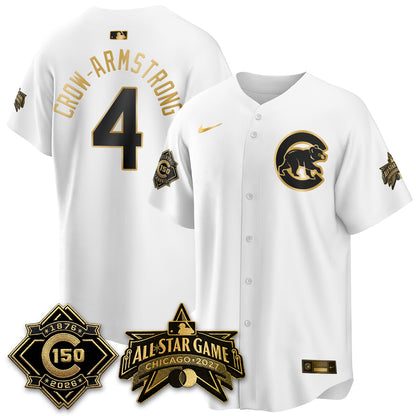Chicago Cubs 2027 All Star Game Gold Edition Vapor Jersey - Stitched