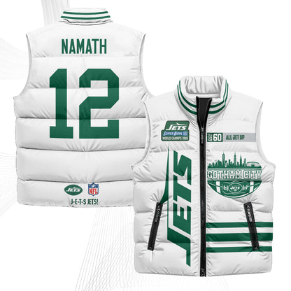 New York Jets Gotham City Puffer Vest - Printed