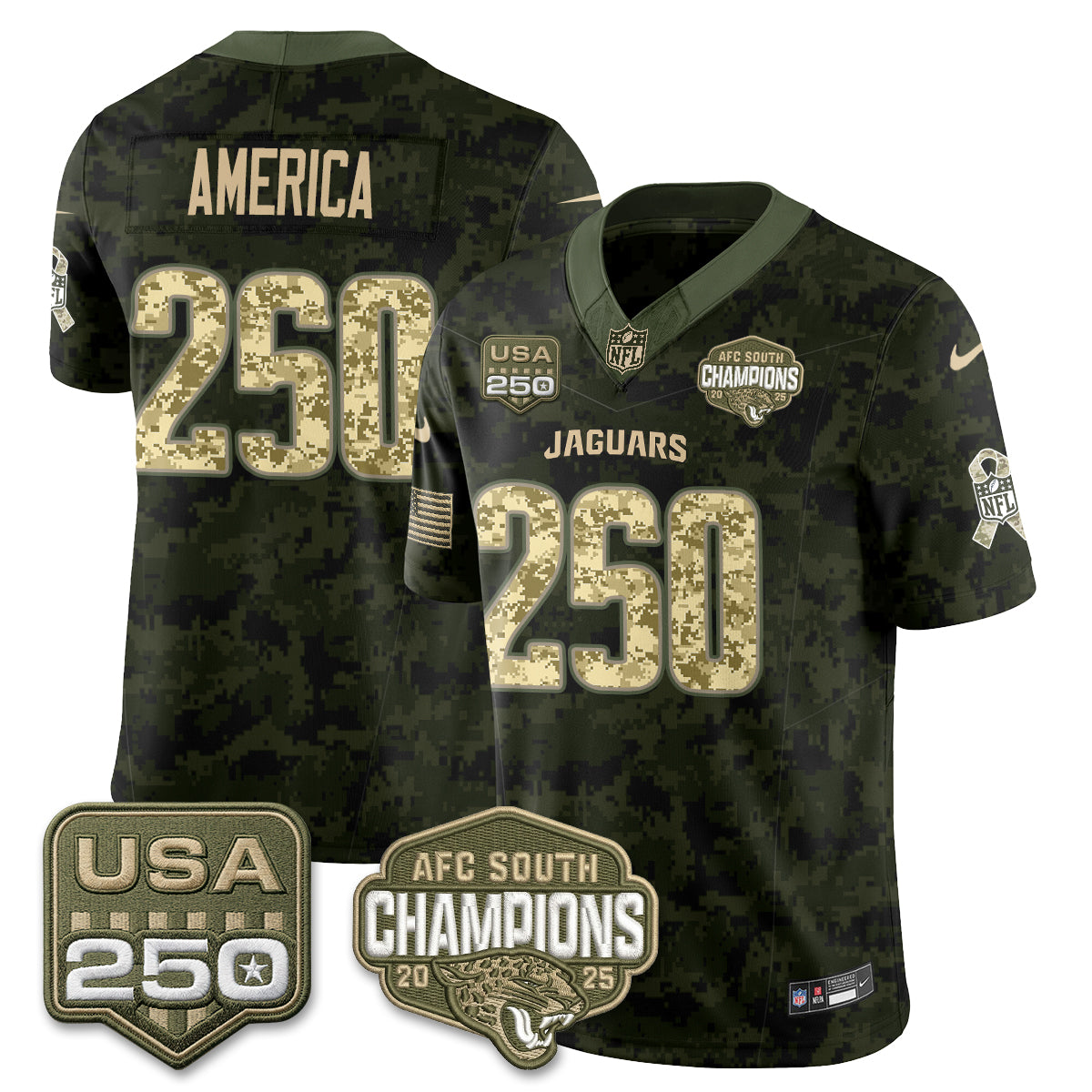 Jacksonville Jaguars 2026 Salute to Service Vapor Jersey - Stitched