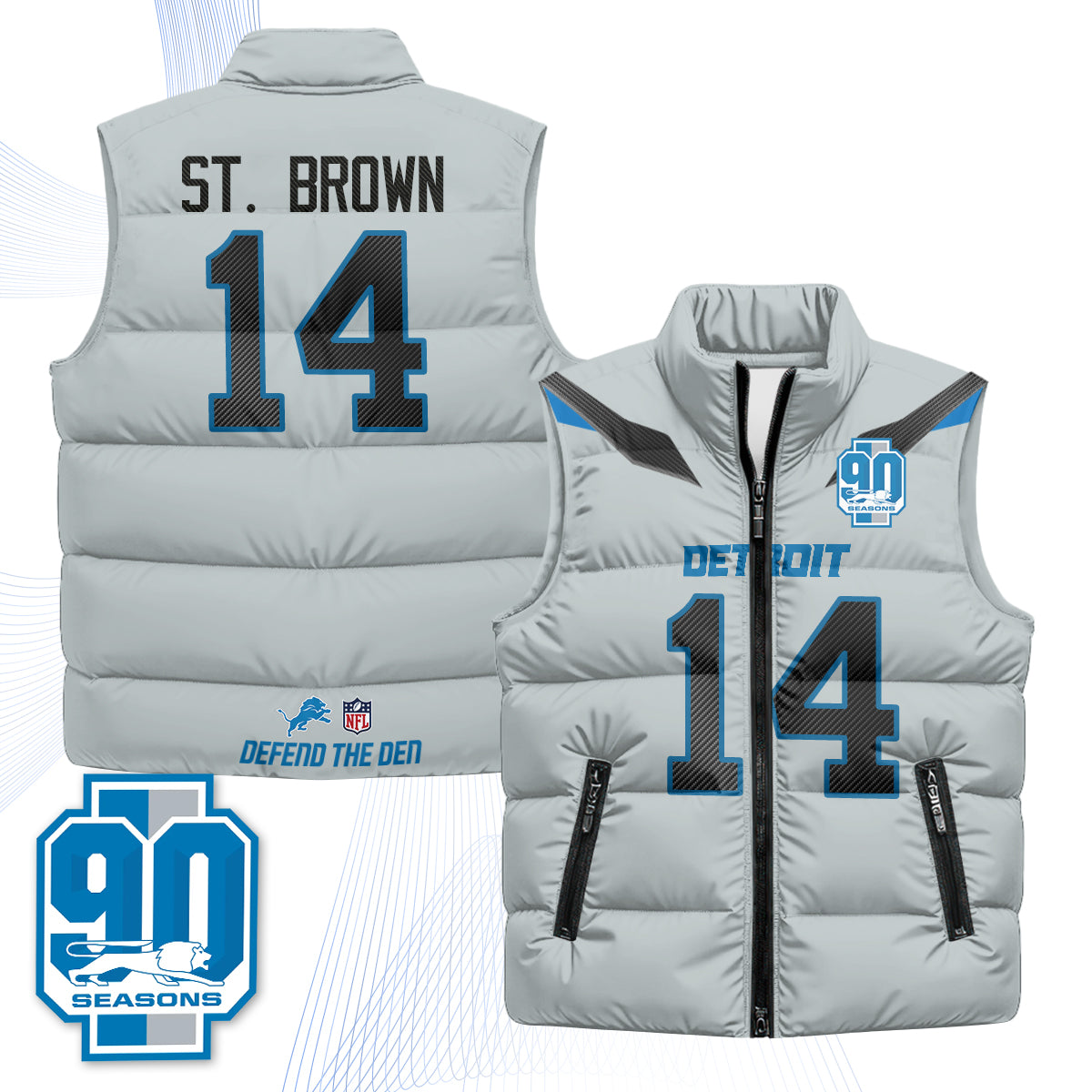 DET Xmas 2026 Rivalries Puffer Vest - Printed