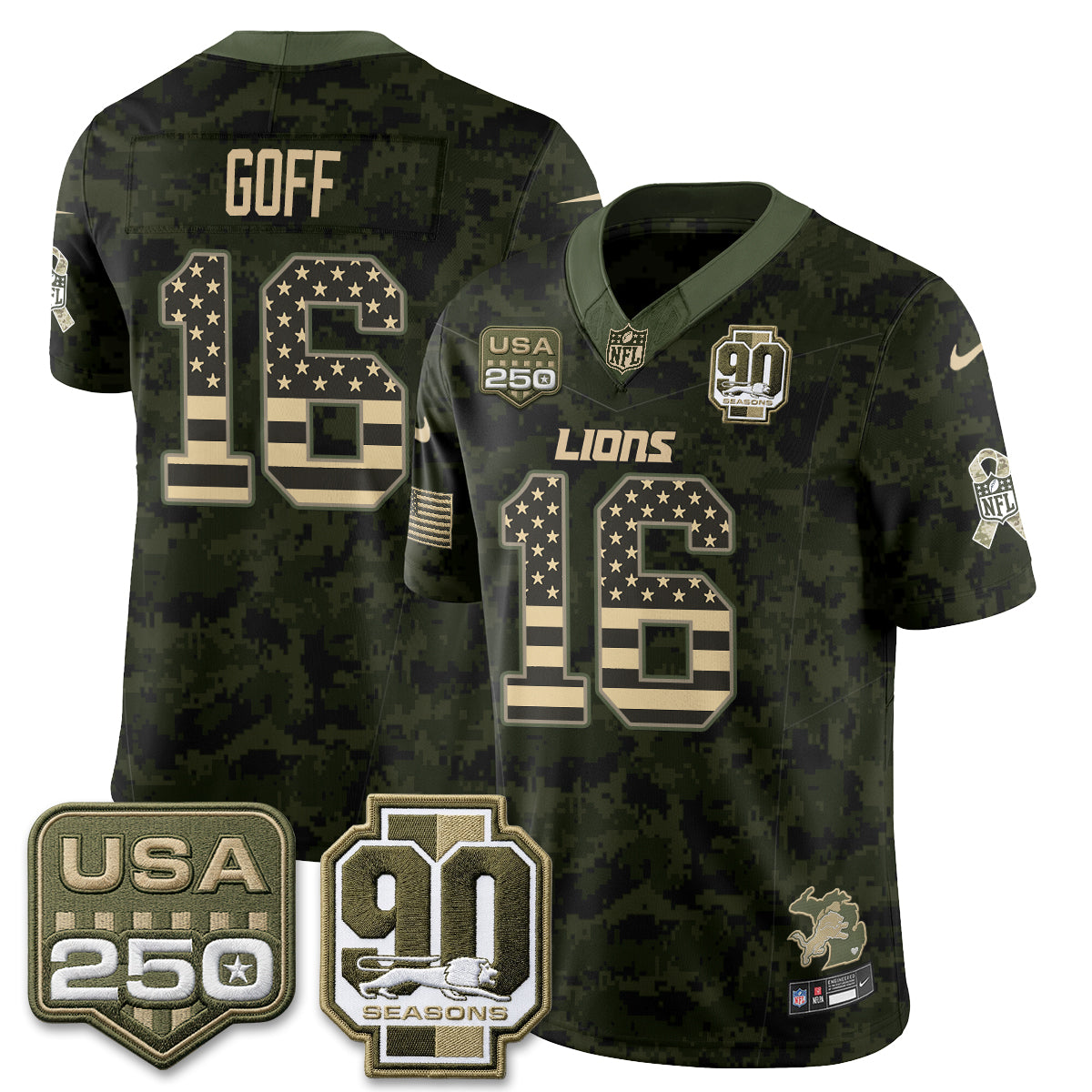 Detroit Lions 2026 Salute to Service Vapor Jersey - Stitched