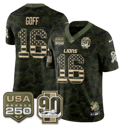 Detroit Lions 2026 Salute to Service Vapor Jersey - Stitched