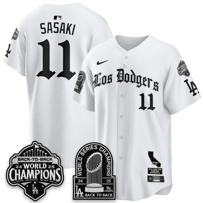 LAD World Series Champions Vapor Premier Limited Gothic Edition Jersey - Stitched