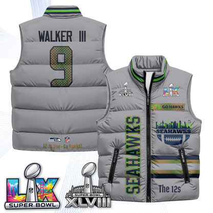Seattle Seahawks "Go Hawks" Edition Puffer Vest - Printed