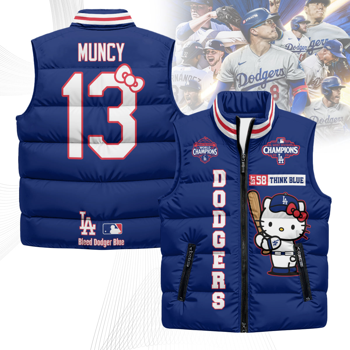 LAD x Meow KT Puffer Vest - Printed