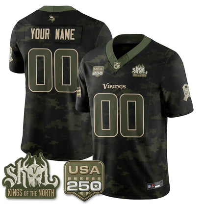 MIN 2026 Salute to Service Edition Vapor Custom Jersey - Stitched